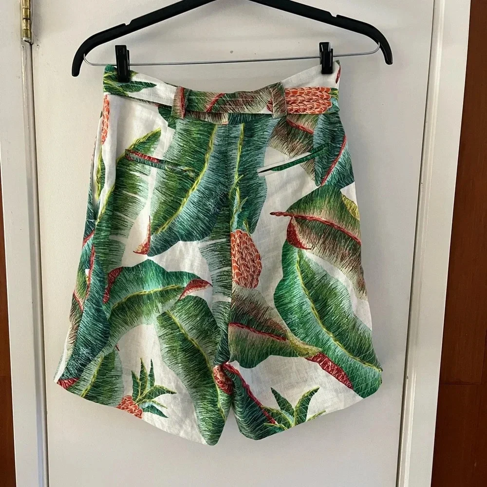 Farm Rio Forest Palm Linen Shorts - Picture 3 of 6